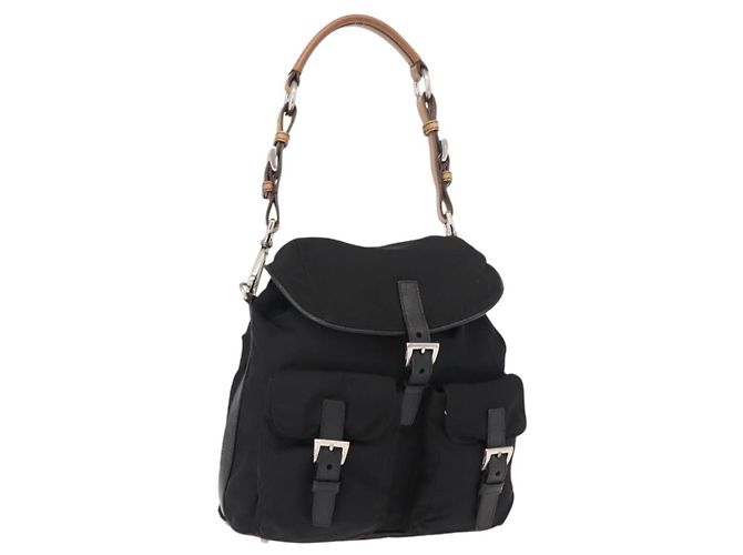 Borsa a Spalla PRADA Nylon Nero Argento Autentica 147527