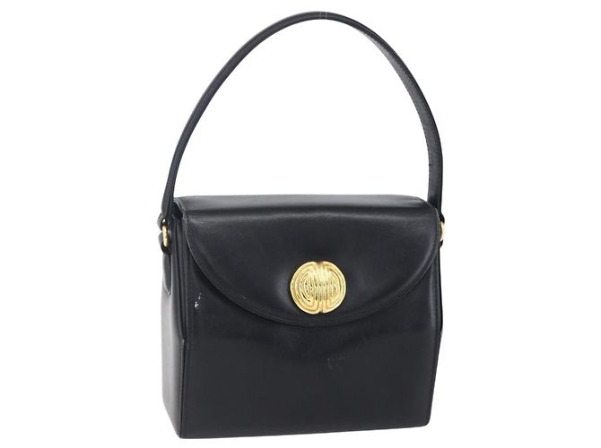 Borsa a mano GIVENCHY in pelle nera e oro Auth 151079 Nero D'oro