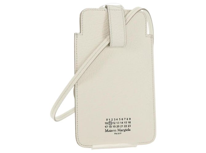Autre Marque Pochette per smartphone Maison Margiela Bianco Argento Auth 154208M