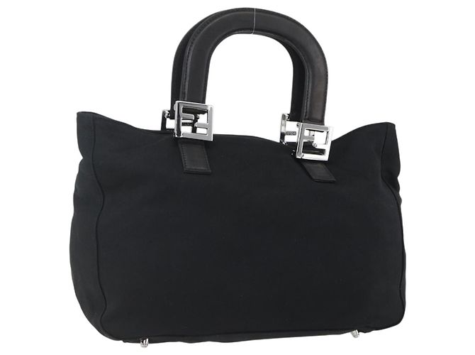 Borsa FENDI in nylon nero argento autentica ki6181