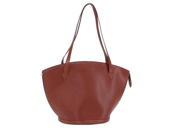 LOUIS VUITTON Bolsa de Compras Epi Saint Jacques Marrom M52263 LV Auth 152853