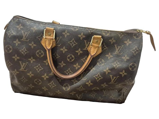 Louis Vuitton Speedy Lona Monogramada Marrón Castaño
