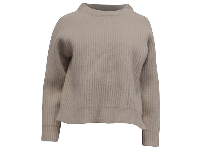 Suéter de malha canelada Acne Studios em lã ecru Branco
