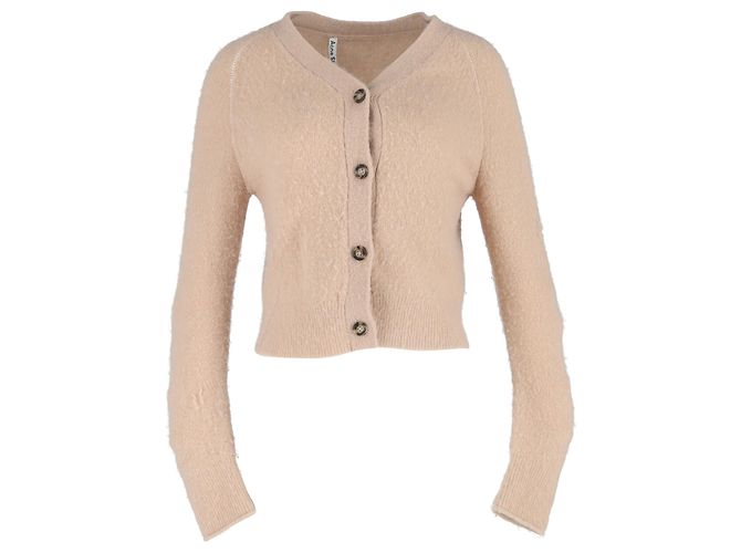 Boxy V-Neck Cardigan aus beigem Nylon von Acne Studios