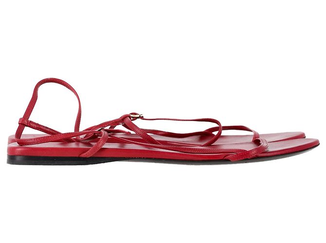 The Row Bare Sandals in Red Leather