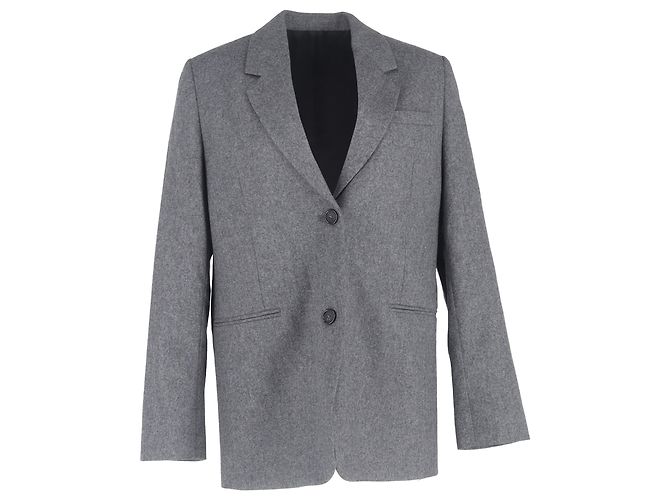 Totême Single-Breasted Blazer in Grey Wool