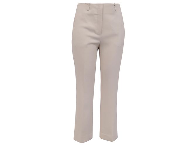 Hochtaillierte gerade Hosen aus beigem Polyester von Theory