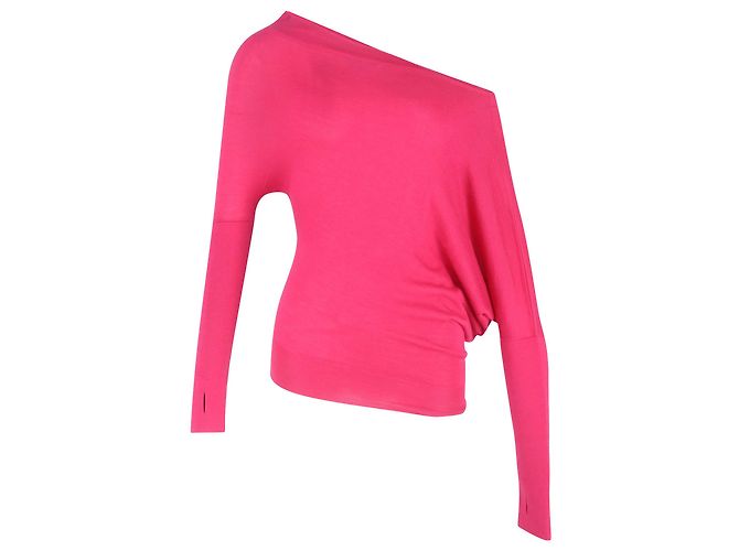 Tom Ford One-Shoulder Asymmetric Sweater in Pink Cashmere