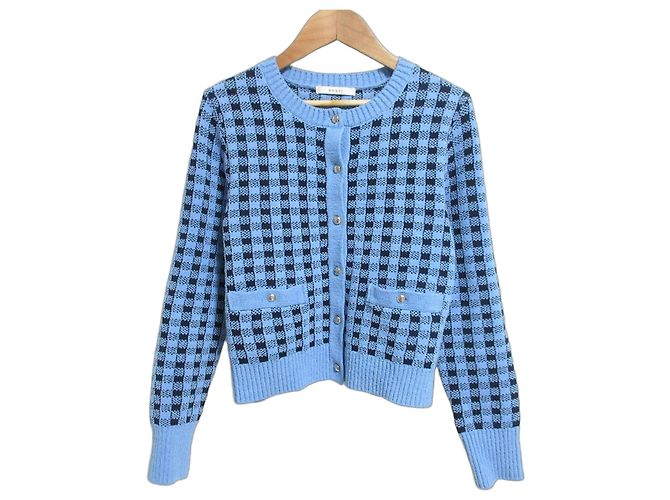 Autre Marque ANAYI Check Strickjacke Blau