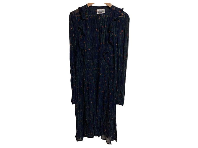 Autre Marque Vestido de Chifón con Estampado Floral BAUM UND PFERDGARTEN Azul Azul marino