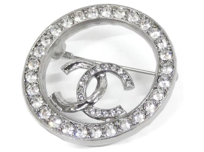 Broche de cristal plateado Chanel AB7324 Plata