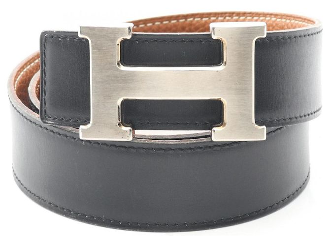 Constance H Gürtel von Hermès Braun Schwarz