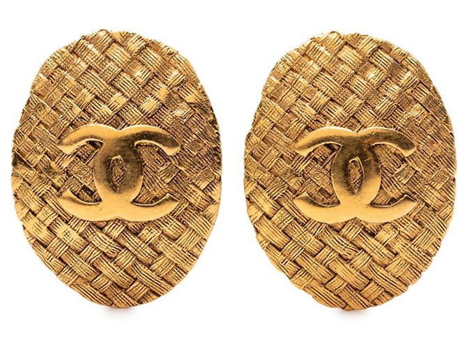 Orecchini a clip intrecciati Chanel Coco Mark D'oro