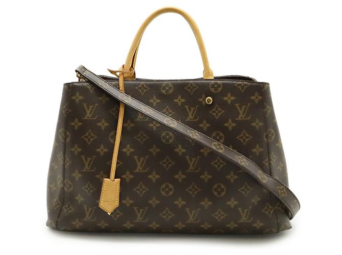 Borsa tote Monogram Montaigne GM di Louis Vuitton Marrone
