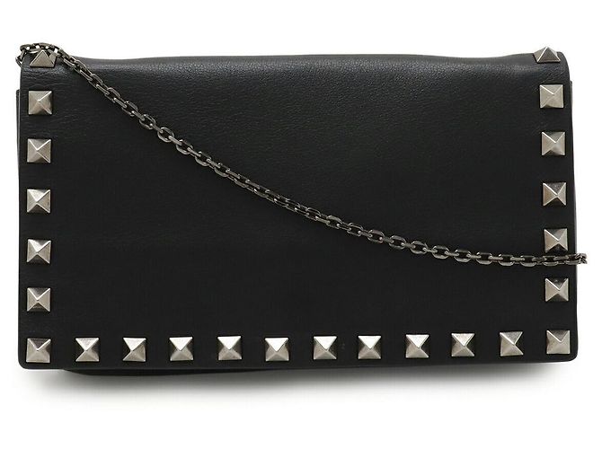 Valentino Garavani Bolsa de ombro em couro Rockstud da Valentino Preto 