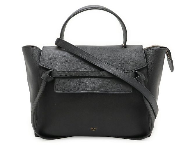 Belt Bag Céline Bolsa Celine Belt em couro de bezerro 2 em 1 Preto