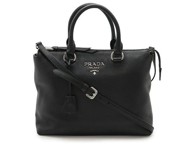 Bolsa de couro 2 em 1 Prada 1BA063 Preto