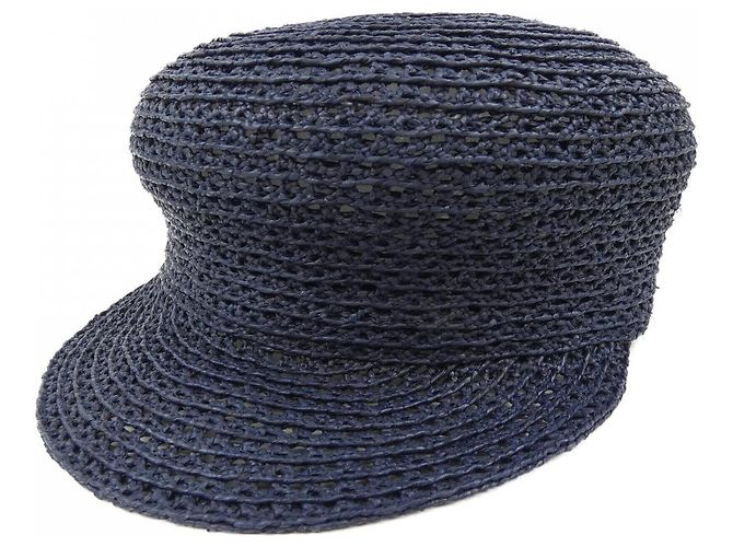 Hermès Gorra Raffia CrudeDeSel CanoeH GALATEE 57 Azul