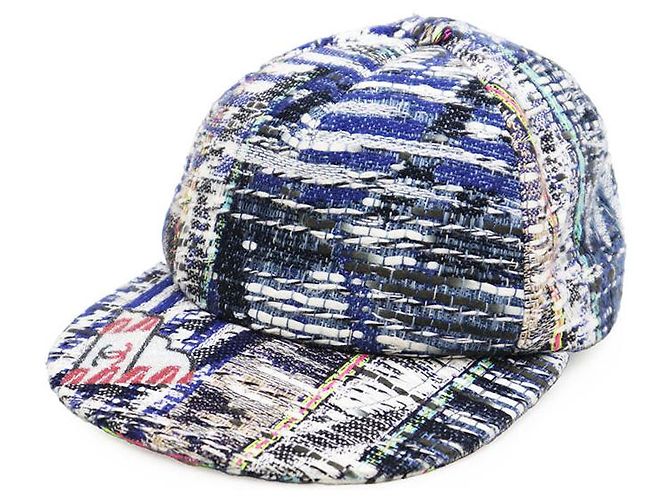 Gorra Chanel de Tweed Azul