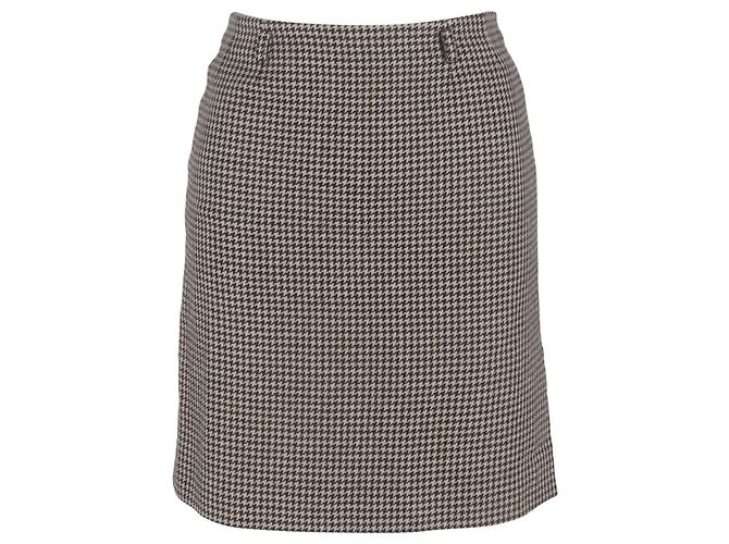 Falda Mini de Lana con Estampado de Cuadros Beig Max Mara Beige