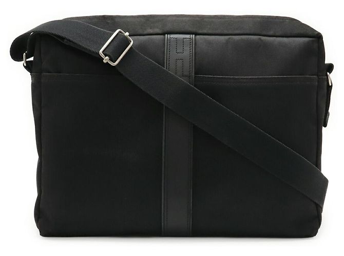 Hermès Hermes Acapulco MM Nylon Leather Shoulder Bag Black