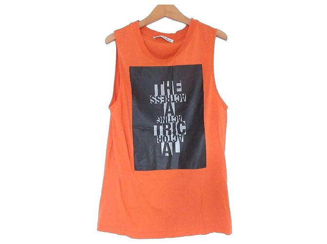 Top sin mangas estampado de Acne Studios Naranja