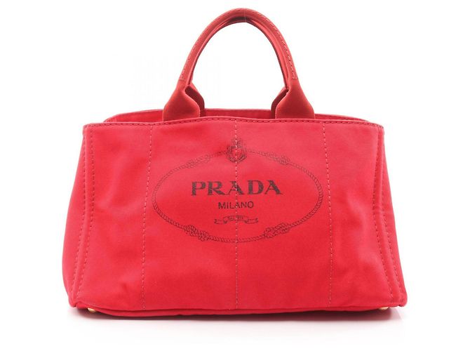 Prada Canapa Tote Tasche Rot