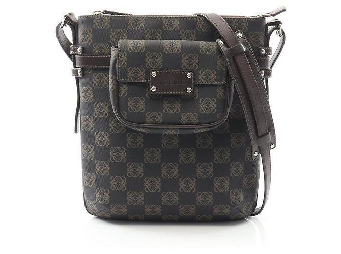 Borsa a Spalla Anagram Loewe Marrone Nero