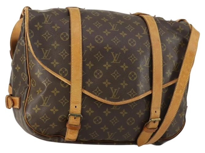 LOUIS VUITTON Bolsa de Ombro Monogram Saumur 43 M42252 LV Auth 155153