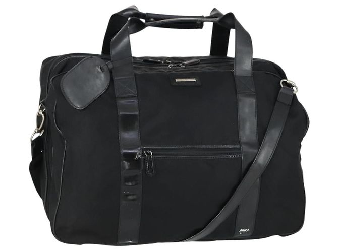 GUCCI Boston Tasche Nylon 2way Schwarz Silber Auth 151512