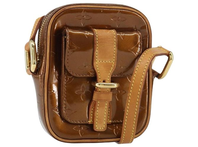 LOUIS VUITTON Bolsa Christie PM Monogram Vernis Bronce M91111 Auth ep12411