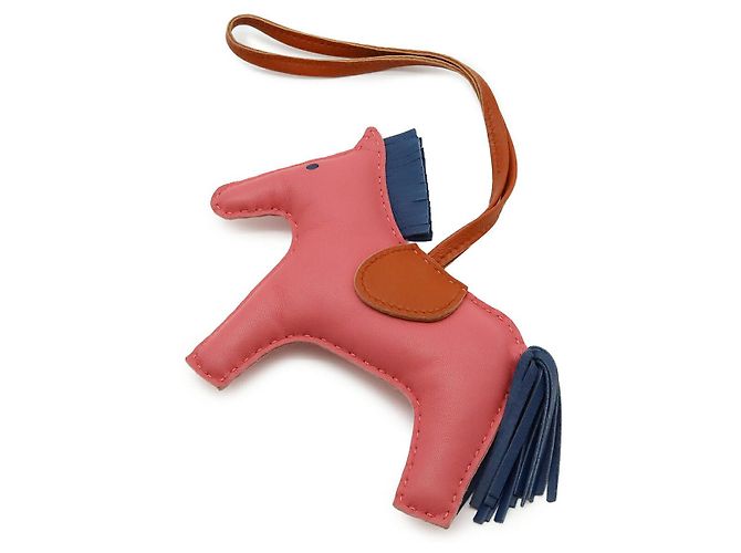 Charm per borsa Hermès Rodeo MM Agneau Milo Rosa
