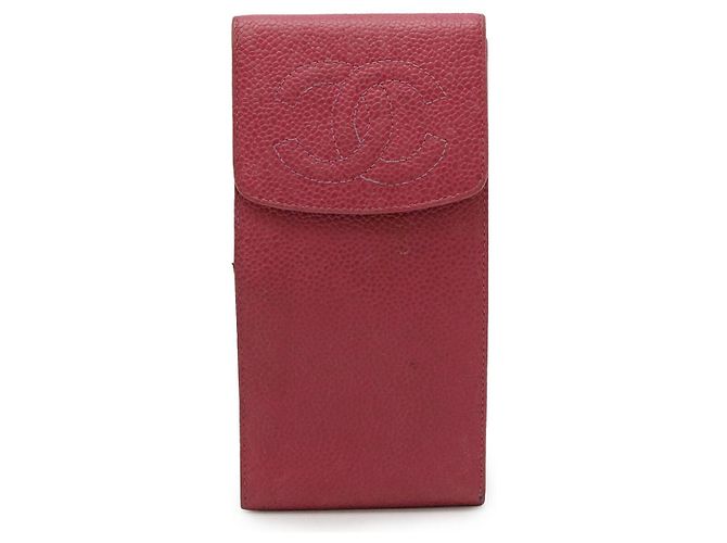 Timeless Chanel Coco Mark Caviar Leather Multi Case Pink Fuschia