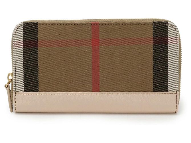 Cartera larga de algodón con estampado House Check de Burberry Castaño Multicolor