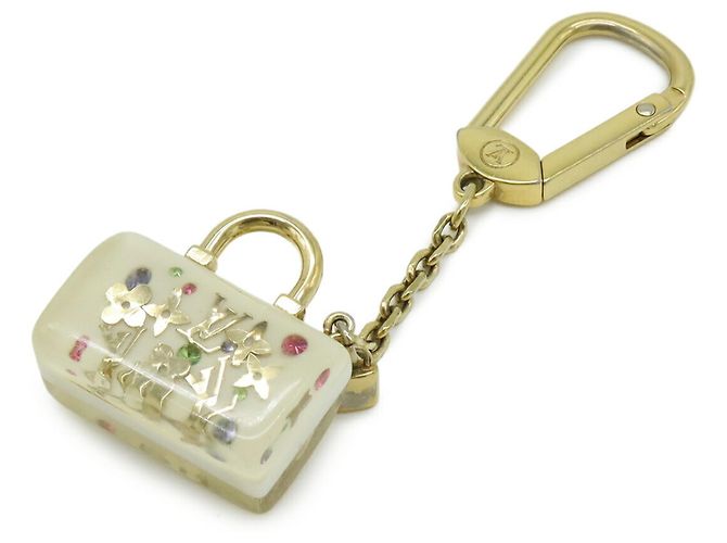 Charm de Chave Speedy Inclusion da Louis Vuitton Branco Monograma