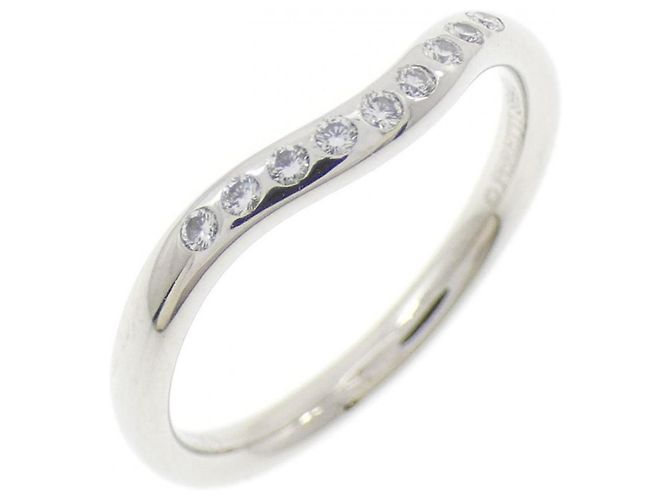 Tiffany & Co Anillo Curvado 9P Tiffany en Platino Plata