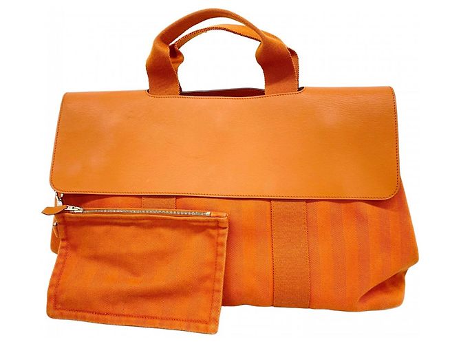 Bolsa tote Hermès Valparaiso MM Laranja