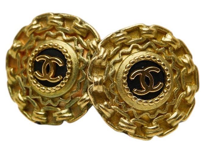 Orecchini a clip vintage Chanel Coco Mark D'oro