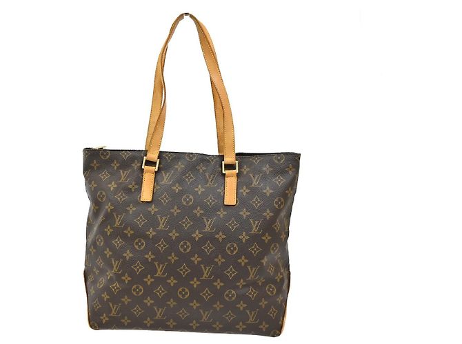 Cabas Mezzo em Canvas Monograma Louis Vuitton Marrom