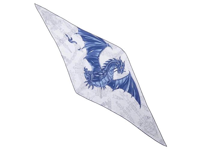 Sciarpa in seta e cashmere blu e bianco Hermès 