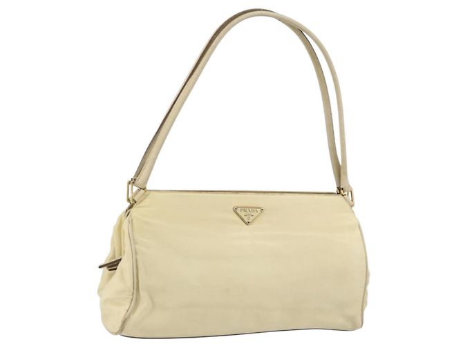 Borsa a Spalla PRADA Nylon Beige Oro Auth ep12445 D'oro