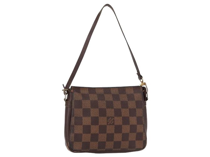 LOUIS VUITTON Make-up Tasche Damier Ebene N51982 LV Auth 156698