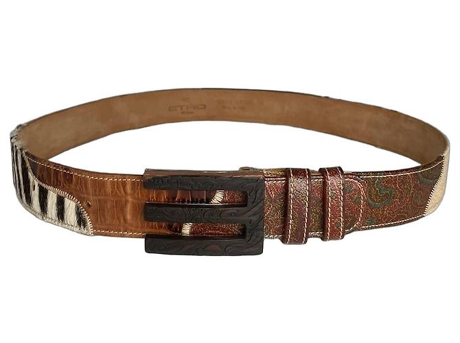 Vintage Etro Multi-Material Gürtel Mehrfarben 