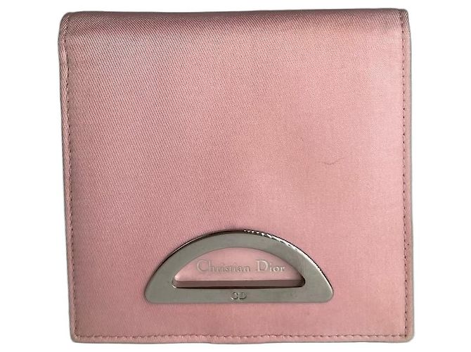Vintage Dior Leather Polyester Wallet Purple pink