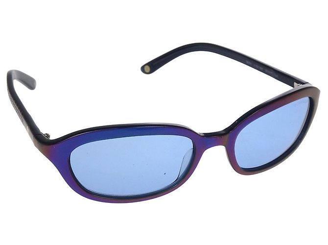 CHANEL Logo Sonnenbrille aus Kunststoff Metallisch