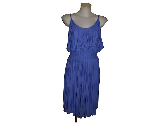 Alberta Ferretti Midi Kleid Blau Dunkelviolett Viskose