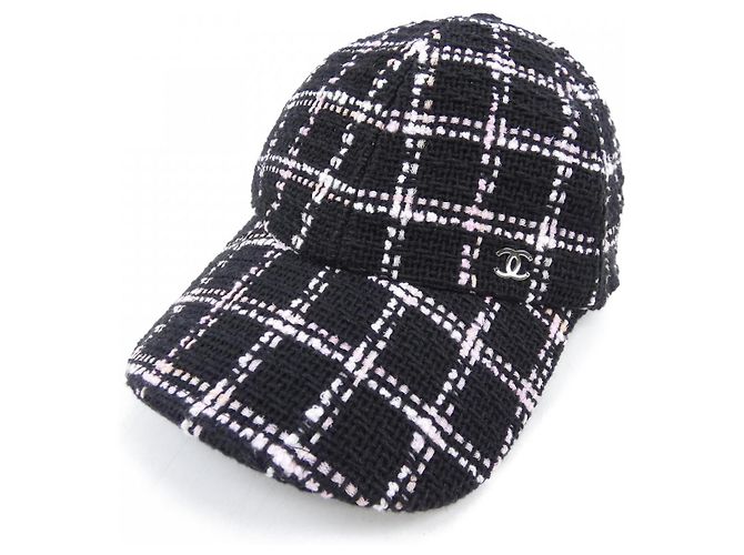 Gorra de algodón Chanel Negro