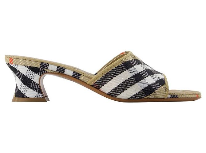 Lf Sloane Check 45 Sandals - Burberry - Synthetic - Multicolor
