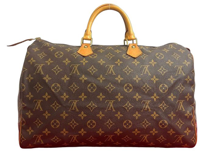 Bolsa Boston de couro Monogram Speedy da Louis Vuitton Marrom