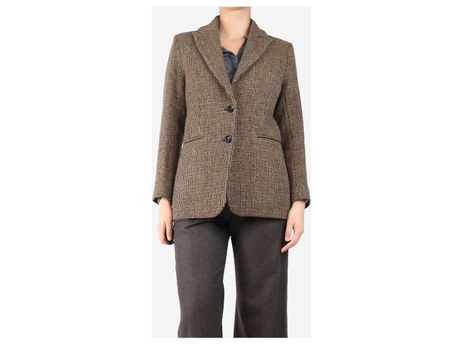 Aime Brown tweed wool jacket - size UK 8
